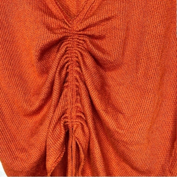URBAN OUTFITTERS Out From Under Cinched Sweater Burnt Orange Rust Size Small - Picture 3 of 9
